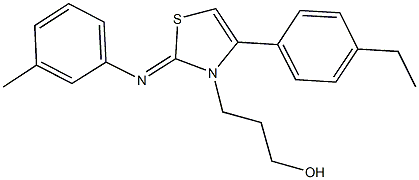 3-(4-(4-ethylphenyl)-2-[(3-methylphenyl)imino]-1,3-thiazol-3(2H)-yl)-1-propanol Struktur