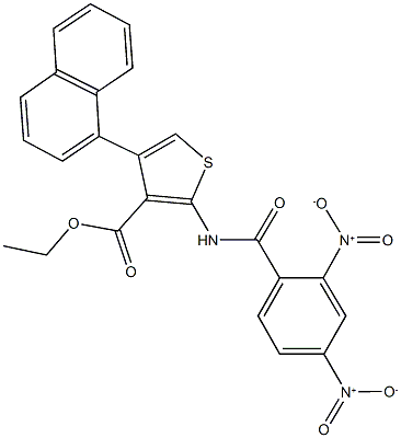 ethyl 2-({2,4-bisnitrobenzoyl}amino)-4-(1-naphthyl)-3-thiophenecarboxylate Struktur