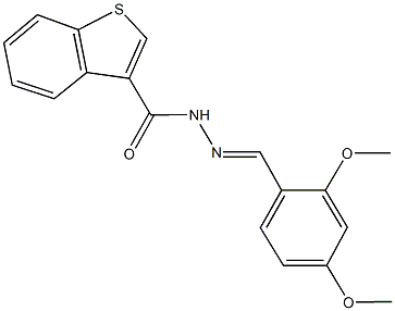 N'-(2,4-dimethoxybenzylidene)-1-benzothiophene-3-carbohydrazide Struktur