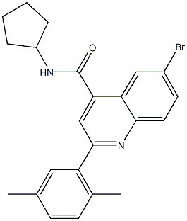6-bromo-N-cyclopentyl-2-(2,5-dimethylphenyl)-4-quinolinecarboxamide Struktur