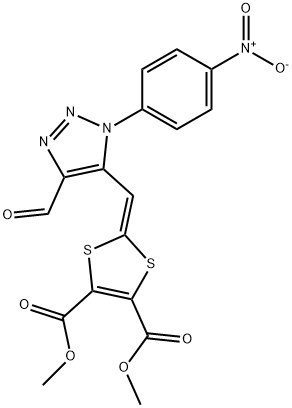 dimethyl 2-[(4-formyl-1-{4-nitrophenyl}-1H-1,2,3-triazol-5-yl)methylene]-1,3-dithiole-4,5-dicarboxylate Structure