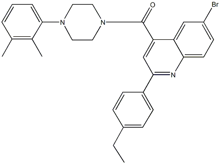 6-bromo-4-{[4-(2,3-dimethylphenyl)-1-piperazinyl]carbonyl}-2-(4-ethylphenyl)quinoline Struktur