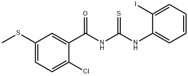 N-[2-chloro-5-(methylsulfanyl)benzoyl]-N'-(2-iodophenyl)thiourea Structure