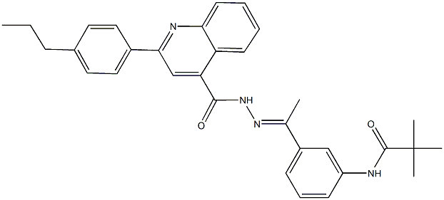 2,2-dimethyl-N-[3-(N-{[2-(4-propylphenyl)-4-quinolinyl]carbonyl}ethanehydrazonoyl)phenyl]propanamide Structure
