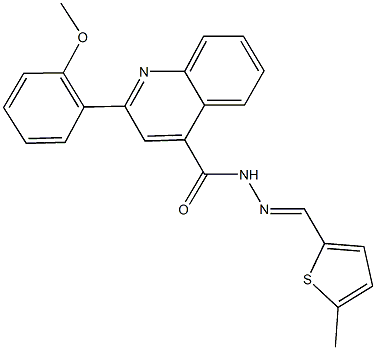 2-(2-methoxyphenyl)-N'-[(5-methyl-2-thienyl)methylene]-4-quinolinecarbohydrazide Struktur