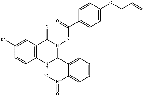 4-(allyloxy)-N-(6-bromo-2-{2-nitrophenyl}-4-oxo-1,4-dihydro-3(2H)-quinazolinyl)benzamide Struktur