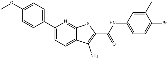 3-amino-N-(4-bromo-3-methylphenyl)-6-(4-methoxyphenyl)thieno[2,3-b]pyridine-2-carboxamide Struktur