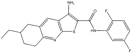3-amino-N-(2,5-difluorophenyl)-6-ethyl-5,6,7,8-tetrahydrothieno[2,3-b]quinoline-2-carboxamide Struktur