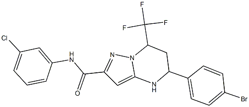 5-(4-bromophenyl)-N-(3-chlorophenyl)-7-(trifluoromethyl)-4,5,6,7-tetrahydropyrazolo[1,5-a]pyrimidine-2-carboxamide Struktur
