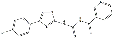 N-[4-(4-bromophenyl)-1,3-thiazol-2-yl]-N'-(pyridin-3-ylcarbonyl)thiourea Struktur