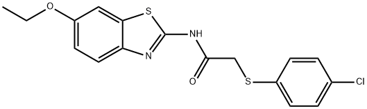 2-[(4-chlorophenyl)sulfanyl]-N-(6-ethoxy-1,3-benzothiazol-2-yl)acetamide Struktur
