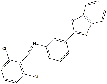 3-(1,3-benzoxazol-2-yl)-N-(2,6-dichlorobenzylidene)aniline Struktur
