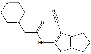 N-(3-cyano-5,6-dihydro-4H-cyclopenta[b]thien-2-yl)-2-(4-morpholinyl)acetamide Struktur