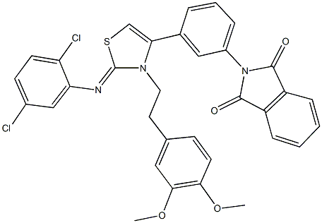 2-(3-{2-[(2,5-dichlorophenyl)imino]-3-[2-(3,4-dimethoxyphenyl)ethyl]-2,3-dihydro-1,3-thiazol-4-yl}phenyl)-1H-isoindole-1,3(2H)-dione Structure