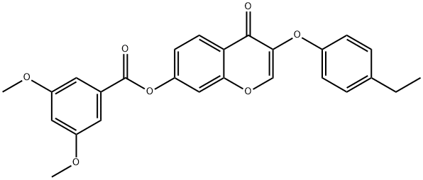 3-(4-ethylphenoxy)-4-oxo-4H-chromen-7-yl 3,5-dimethoxybenzoate Struktur