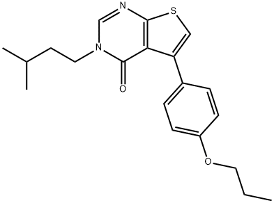 3-isopentyl-5-(4-propoxyphenyl)thieno[2,3-d]pyrimidin-4(3H)-one Struktur