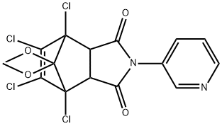 1,7,8,9-tetrachloro-10,10-dimethoxy-4-(3-pyridinyl)-4-azatricyclo[5.2.1.0~2,6~]dec-8-ene-3,5-dione Struktur