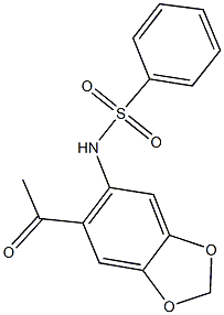 N-(6-acetyl-1,3-benzodioxol-5-yl)benzenesulfonamide Struktur