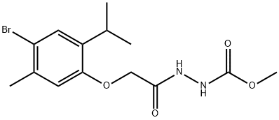methyl 2-[(4-bromo-2-isopropyl-5-methylphenoxy)acetyl]hydrazinecarboxylate Struktur