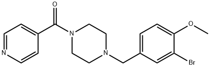 2-bromo-4-[(4-isonicotinoyl-1-piperazinyl)methyl]phenyl methyl ether Struktur