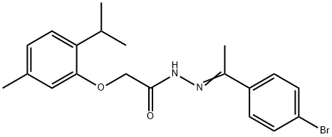 N'-[1-(4-bromophenyl)ethylidene]-2-(2-isopropyl-5-methylphenoxy)acetohydrazide Struktur