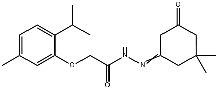 N'-(3,3-dimethyl-5-oxocyclohexylidene)-2-(2-isopropyl-5-methylphenoxy)acetohydrazide Struktur