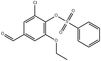 2-chloro-6-ethoxy-4-formylphenyl benzenesulfonate Structure