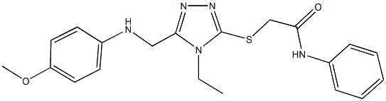 2-({4-ethyl-5-[(4-methoxyanilino)methyl]-4H-1,2,4-triazol-3-yl}sulfanyl)-N-phenylacetamide Structure