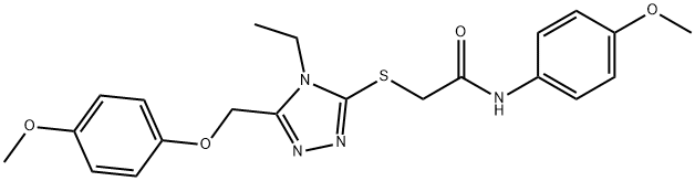 2-({4-ethyl-5-[(4-methoxyphenoxy)methyl]-4H-1,2,4-triazol-3-yl}sulfanyl)-N-(4-methoxyphenyl)acetamide Struktur