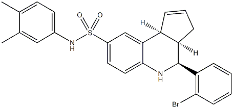 4-(2-bromophenyl)-N-(3,4-dimethylphenyl)-3a,4,5,9b-tetrahydro-3H-cyclopenta[c]quinoline-8-sulfonamide Struktur
