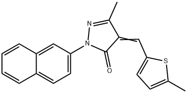 5-methyl-4-[(5-methyl-2-thienyl)methylene]-2-(2-naphthyl)-2,4-dihydro-3H-pyrazol-3-one Struktur