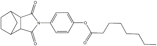 4-(3,5-dioxo-4-azatricyclo[5.2.1.0~2,6~]dec-4-yl)phenyl octanoate Struktur
