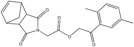 2-(2,5-dimethylphenyl)-2-oxoethyl (3,5-dioxo-4-azatricyclo[5.2.1.0~2,6~]dec-8-en-4-yl)acetate Struktur