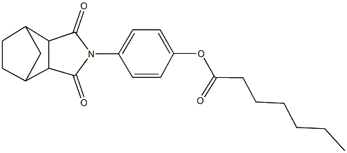 4-(3,5-dioxo-4-azatricyclo[5.2.1.0~2,6~]dec-4-yl)phenyl heptanoate Struktur