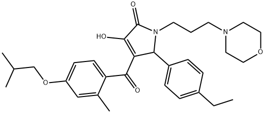 5-(4-ethylphenyl)-3-hydroxy-4-(4-isobutoxy-2-methylbenzoyl)-1-(3-morpholin-4-ylpropyl)-1,5-dihydro-2H-pyrrol-2-one Struktur