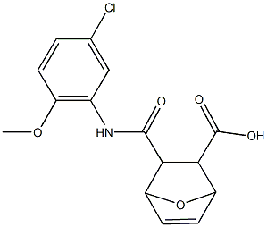 3-[(5-chloro-2-methoxyanilino)carbonyl]-7-oxabicyclo[2.2.1]hept-5-ene-2-carboxylic acid Struktur