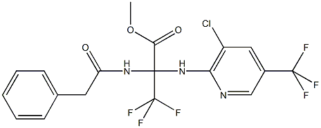methyl 2-{[3-chloro-5-(trifluoromethyl)-2-pyridinyl]amino}-3,3,3-trifluoro-2-[(phenylacetyl)amino]propanoate Struktur