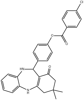 4-(3,3-dimethyl-1-oxo-2,3,4,5,10,11-hexahydro-1H-dibenzo[b,e][1,4]diazepin-11-yl)phenyl 4-chlorobenzoate Struktur