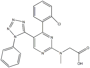 [[4-(2-chlorophenyl)-5-(1-phenyl-1H-tetraazol-5-yl)pyrimidin-2-yl](methyl)amino]acetic acid Struktur