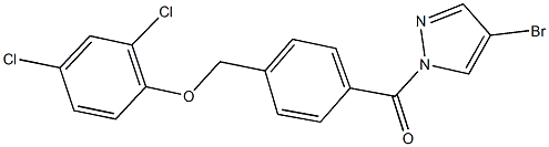 4-bromo-1-{4-[(2,4-dichlorophenoxy)methyl]benzoyl}-1H-pyrazole Struktur