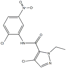 4-chloro-N-{2-chloro-5-nitrophenyl}-1-ethyl-1H-pyrazole-5-carboxamide Struktur