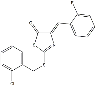 2-[(2-chlorobenzyl)sulfanyl]-4-(2-fluorobenzylidene)-1,3-thiazol-5(4H)-one Struktur