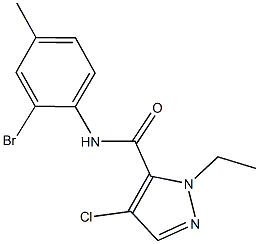N-(2-bromo-4-methylphenyl)-4-chloro-1-ethyl-1H-pyrazole-5-carboxamide 結(jié)構(gòu)式