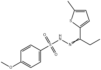 4-methoxy-N'-[1-(5-methyl-2-thienyl)propylidene]benzenesulfonohydrazide Struktur
