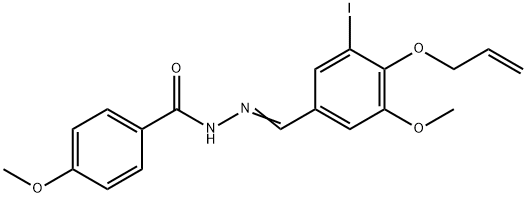 N'-[4-(allyloxy)-3-iodo-5-methoxybenzylidene]-4-methoxybenzohydrazide Struktur