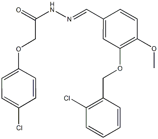 N'-{3-[(2-chlorobenzyl)oxy]-4-methoxybenzylidene}-2-(4-chlorophenoxy)acetohydrazide Struktur