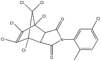 1,7,8,9,10,10-hexachloro-4-(5-chloro-2-methylphenyl)-4-azatricyclo[5.2.1.0~2,6~]dec-8-ene-3,5-dione Struktur