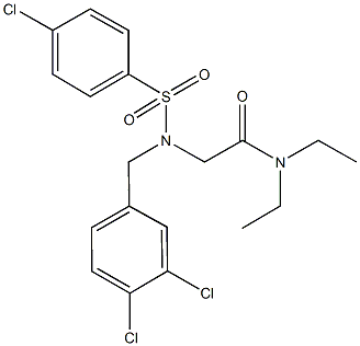 2-[[(4-chlorophenyl)sulfonyl](3,4-dichlorobenzyl)amino]-N,N-diethylacetamide Struktur
