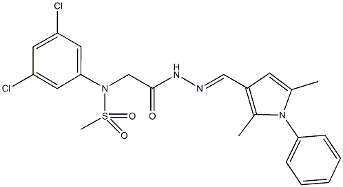 N-(3,5-dichlorophenyl)-N-(2-{2-[(2,5-dimethyl-1-phenyl-1H-pyrrol-3-yl)methylene]hydrazino}-2-oxoethyl)methanesulfonamide Struktur