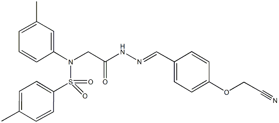 N-(2-{2-[4-(cyanomethoxy)benzylidene]hydrazino}-2-oxoethyl)-4-methyl-N-(3-methylphenyl)benzenesulfonamide Struktur